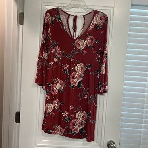 Entro floral bell-sleeved dress